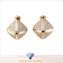 Hot Sales and Special Classic Stud Earrings Women Love Big Square White Stone Earring (E6386)